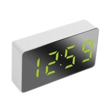 Mini Desk Alarm Clock Digital Mirror LED Temperature USB Bedside Table Travel Clocks for Bedroom Liv