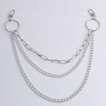 Jeans Pant Chain Belt Trousers Chain Waist Chain For Men And Silver