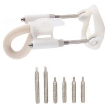 Male Extender Wearable Size Adjustable Powerful Training Penile Traction Device White Silver