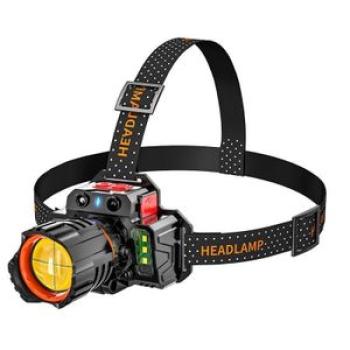 500 Meters LED Induction Head Lamp Zoom Searchlight COB High Bright Flood IP65