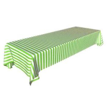 Rectangle Disposable Table Cloth Covers Tableware  Green Stripe