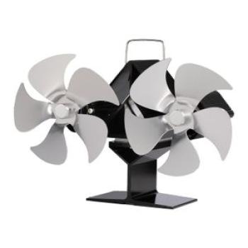 Fireplace Fan Household Wood Fire Place Stove Silent Fuel Silver