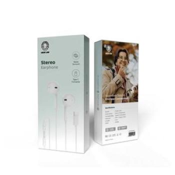 Wired Stereo Earphones with Type-C Connector – White