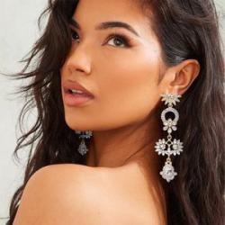 Super Fairy Zircon Tassel Earrings Refined Rhinestone Geometric Water Drop Earrings Earrings