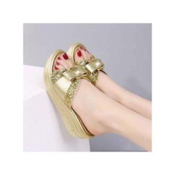 Black Friday Deal Ladies Bling Diamond Wedges Sandals Party Shoes-Gold