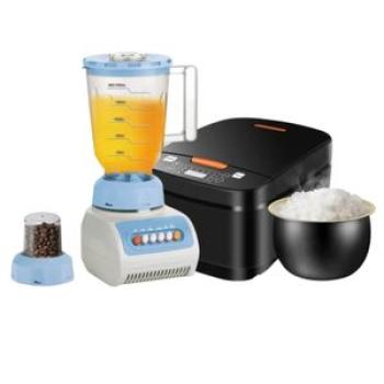 Multifunctional Digital Rice Cooker 5L - Black + 2in1 Electric Blender - White/Blue