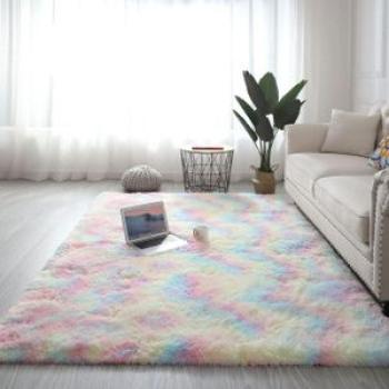 100x200cm Hairy  Faux Fur Shaggy Carpet Bedroom Rug Mat Multicolour