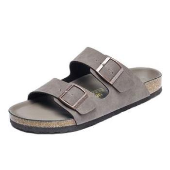 Cork Summer Men Flip-flops Non-slip Beach Sandals Men`s Sippers Brown
