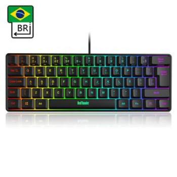 (BR Layout)RedThunder 60% Wired Gaming Keyboard, RGB Backlit Ultra-Compact Mini Keyboard, Mechanical