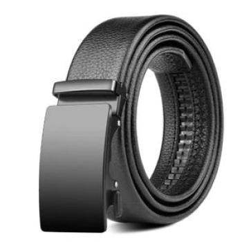 Men`s business leisure belt, toothless automatic buckle, young and middle-aged