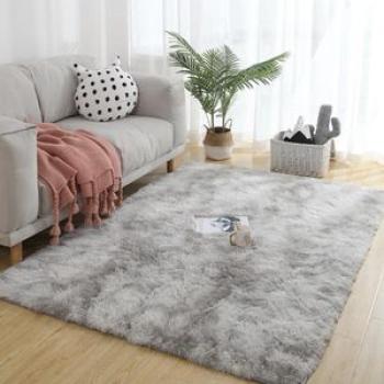 Fluffy Floor Carpet for Living Room BedRoom Anti-slip Mats 1.2*2m- Light Gray