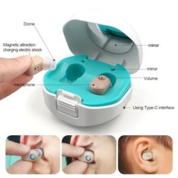 Hearing Aids USB Rechargeable Mini Hearing Sound Amplifier for the Elderly Tone Adjustable Hearing L