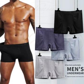 4pcs Men`s Summer Breathable Boxer Briefs - Refreshing And Moisture