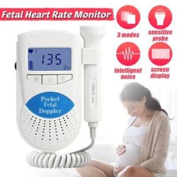 USB Chargeable  2 Type Fetal Doppler Heartbeat Detector Portable Pregnant Baby Ultrasound Heart Rate