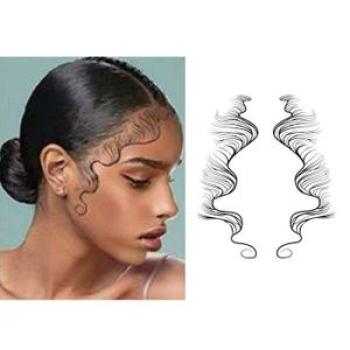 Baby Hair Edge Tattoo Stickers For Women Girls Fashion Curly Hair B