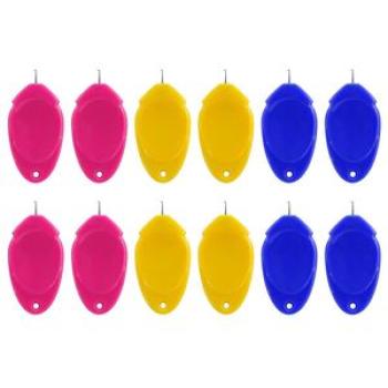 12Pcs Threader, Threader for Hand Sewing/Sewing Machine/Embroidery, Small Eye Needle Threader Hook S