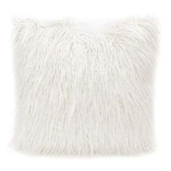 Plush Fluffy Soft Throw Pillow Case Cushion Cover Bedroom Living Room DecorWhite