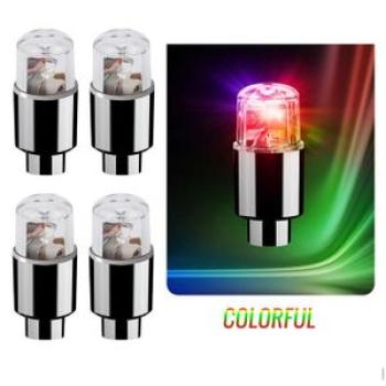 2/4PCS Car Wheel LED Motocycle Bike Tire Valve Cap Decorative Lantern Lights Tire Valve Cap Flash Sp