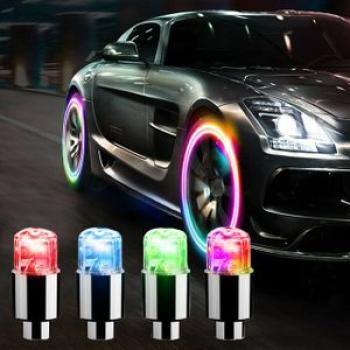 4 Pcs Wheel Lights Cap Car Auto Wheel Tire Tyre Air Valve Stem LED Cap Cover Accessories For Bike Ca