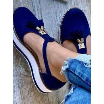 Summer Fashion Women Casual Shoes Fringe Buckle Ladies Sandals Outdoor Sports Height Increase Closed