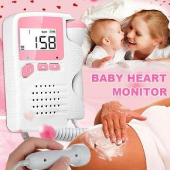Portable LCD Digital Prenatal Fetal Doppler Heartbeat Sound Detector Ultrasound Heart Rate Sound Scr