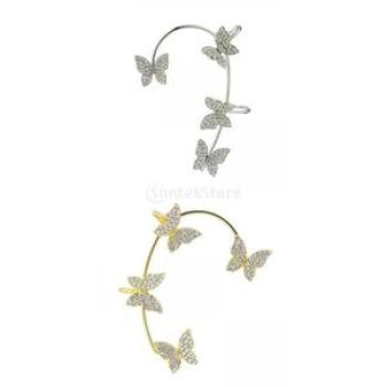 2x Bone Cuff Earring Fashion Butterfly For Girls Friend Daily Wearing