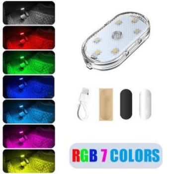 Car Interior Ambient USB Rechargeable Cabinet Room Decor RGB Lights Atmosphere LED Lamp Magnet Wirel