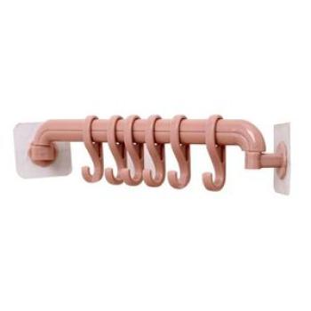 Topsky Seamless 6-row Hook Bathroom Shelf(28*6.2cm)