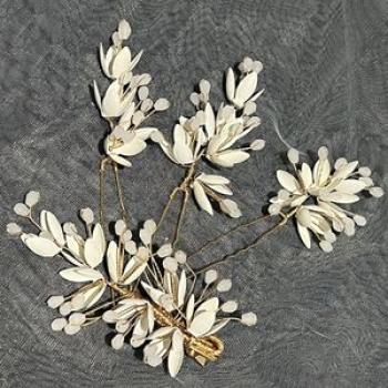 Leaves Shape Stone Decor Headpiece Handmade Metal Hair Pins/Hair Clips NO