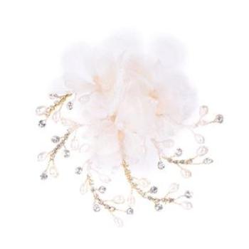 Bridal Crystal Hair Clip Flower Style Faux Pearl Hair Clip Wedding Headdress 1 pcs NO