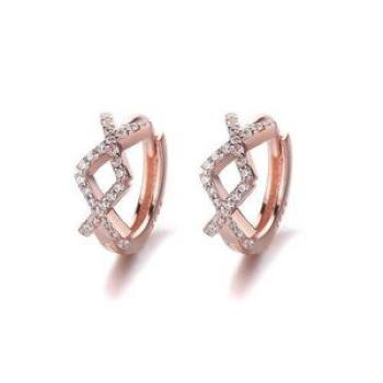S925 Sterling Silver Ring Twisted String Leaves Ear Clip Women`s Summer Korean Style Simple Style Pe