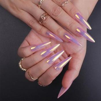 Electroplating Fake Nails with Premium Eco-Friendly Resin Material Great Gift for Mother Sister Fema
