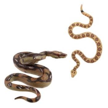 2 Pcs Artificial Snake Model Keep Birds Plastic Fake  Toy Toys Prop Lifelike Reptile Simulation Spoo