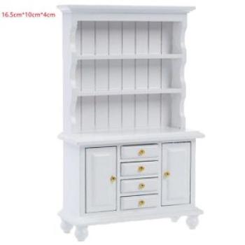 1:12 Dollhouse Miniature Wood Display Cupboard Storage Cabinet Showcase Doll House Decor Cabinet Mod