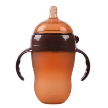 Nano Sliver Silicone Baby Bottle PP Milk Feeding Bottle Width Mouth Adjust Water Cup Hand Holder Sha