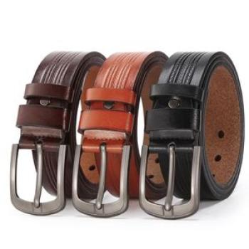Men`s casual leather belt, artificial leather, multi-color option