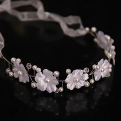 Lady Bridal Pearl Hair Headband Woman Headdress Tassel Hair Band for Wedding Bride Bridesmaid