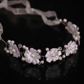 Lady Bridal Pearl Hair Headband Woman Headdress Tassel Hair Band for Wedding Bride Bridesmaid