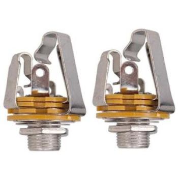 2Pcs 1/4 inch 6.35Mm Stereo Input Jack Plug Socket For Electric Guitar Bass, Guitar Pickup Output Ja