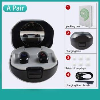 (Black A Pair)Soroya OTC Rechargeable Hearing Aids Mini ITC ITE CIC Sound Amplifier Enhancer Portabl