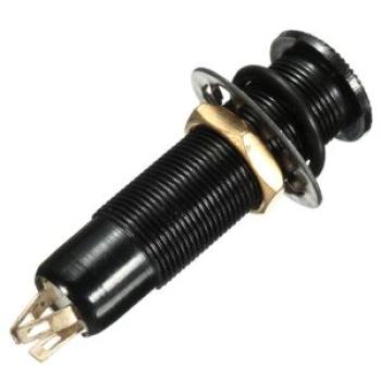 Input Output Mono Barrel Jack Socket Guitar 44.5mm*16mm For Electric Guitar Bass Black (black)