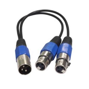 3-Pin XLR Male Plug to Dual 2 XLR Female Jack Y Splitter