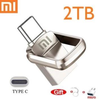 2TB USB 3.1 Flash Drive Metal U Disk 2 IN 1 OTG 1024GB 128GB 512gb 1TB Pen Drives Memory Type C Adap