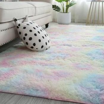 Plush Rug For Kids Bedroom Fluffy Floor Carpets 1.2*2m-Multi