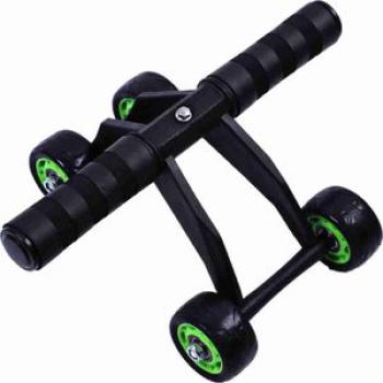 4 Wheel Rebound Ab Roller for Abdominal Exercise - Black/Green