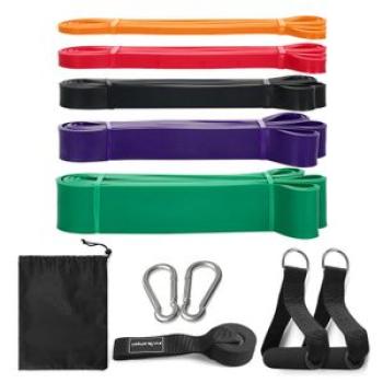 5 Packs Pull Up Assist Bands Set Resistance Loop Bands Powerlifting Exercise Stretch Bands with Door