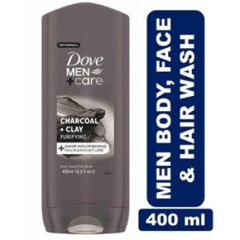 Men Charcoal + Clay Purifying Body, Face & Hair Wash - 400 ml
