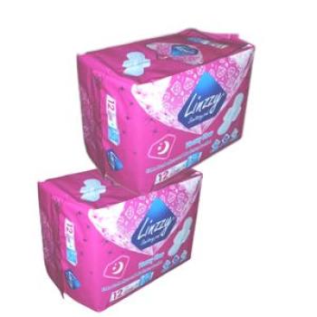 2PCS -Sanitary Pad-Heavy Extra Protection and Maximum Comfort-12 Pads+2 Liners-  Pink