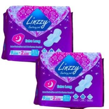 2PCS Sanitary Pad-Extra Long Protection and Maximum Comfort- 11 Pads+2 Liners-  Purple