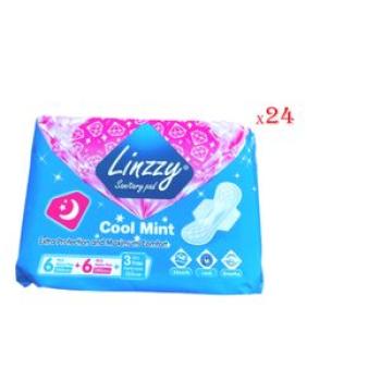 24PCS Sanitary Pad-Cool Mint  Protection and Maximum Comfort-6 Pads+6 Heavy +3 Liners-  Blue